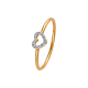 Diamond Sweet Heart Diamond Ring in 18K Rose Gold