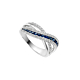 Diamond Double Line Sapphire Ring in 18K White Gold