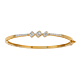 Three Emerald shape Diamond Bangle in 18K Yellow Gold