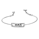 Free Moving Diamond Open Bangle in 18K White Gold