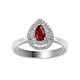 Diamond Ruby Ring in 18K White Gold
