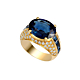 Diamond Sapphire Design Ring in 18K Yellow Gold