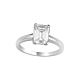 Diamond Big Heart Shape Ring in 18K White Gold