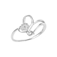 Diamond twisted Sweet Heart Shape  ring in 18K White Gold