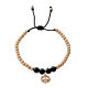 Gold Bead Diamond Bracelet in Black Onyx with 18K Rose Gold