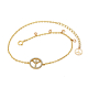 Diamond Peace Sign Bracelet in 18K Rose Gold with Diamonds