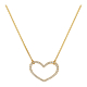 Diamond hanging Heart Necklace in 18K Yellow Gold