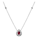 Diamond necklace with Tear Drop Shape Natural Ruby Stone